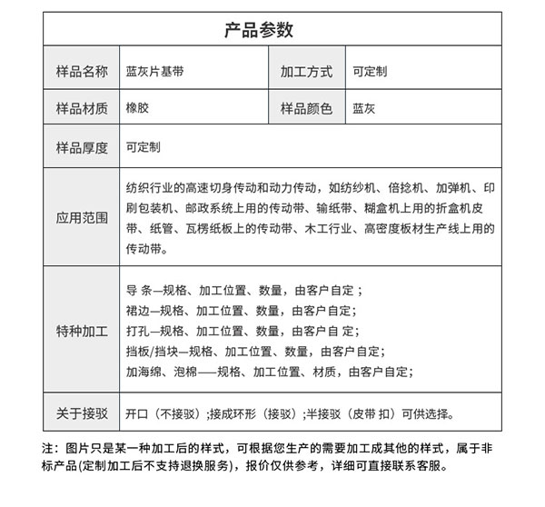 橡胶片基带