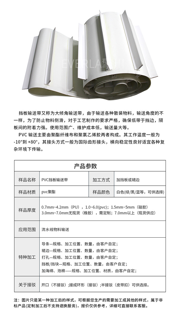 食品挡板输送带